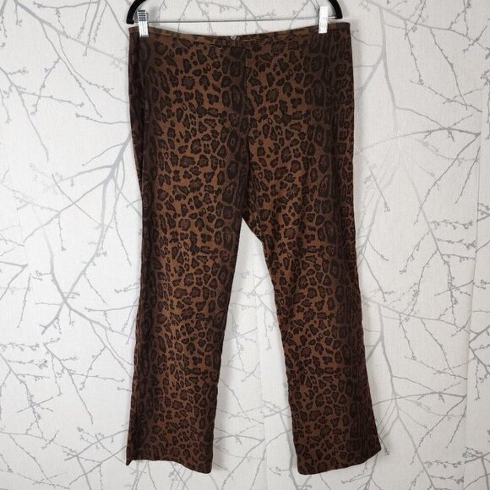 No Boundaries Brown Leopard Print Boot Cut Pants